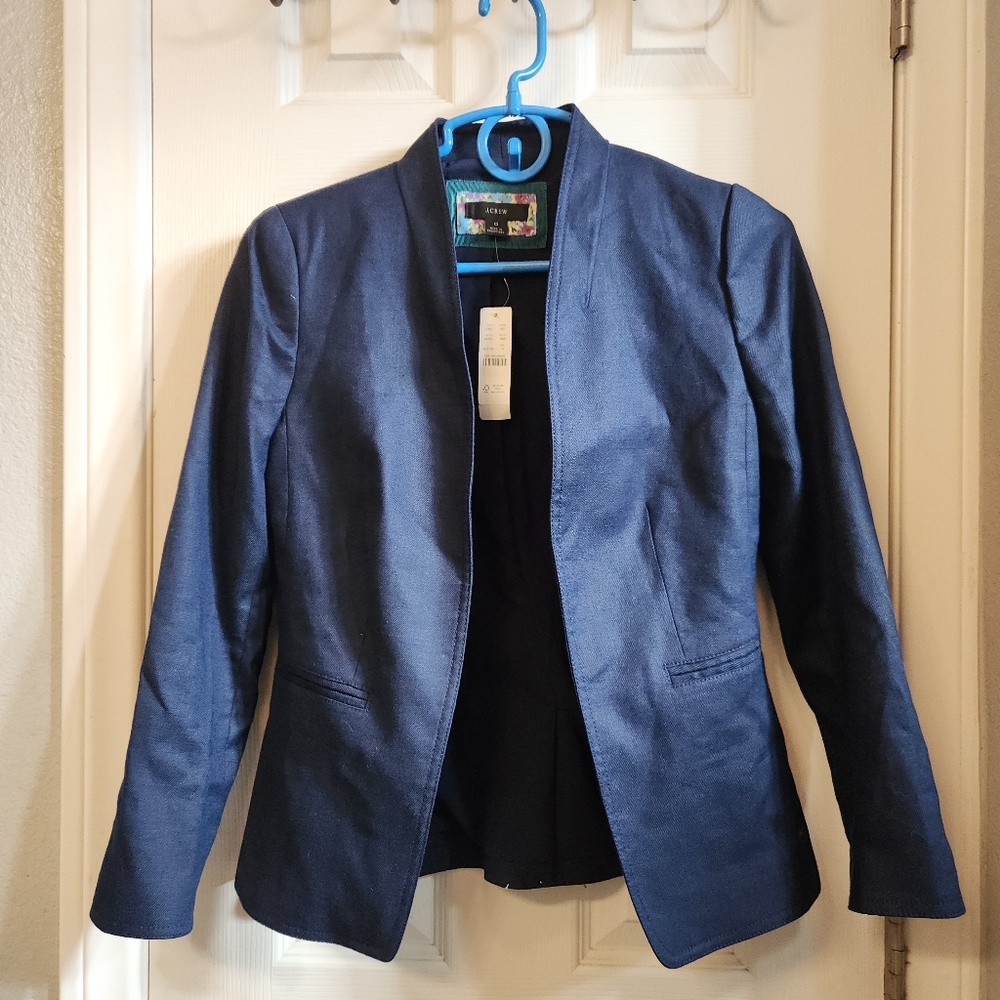 J. Crew linen blend blazer jacket size 0 nwt